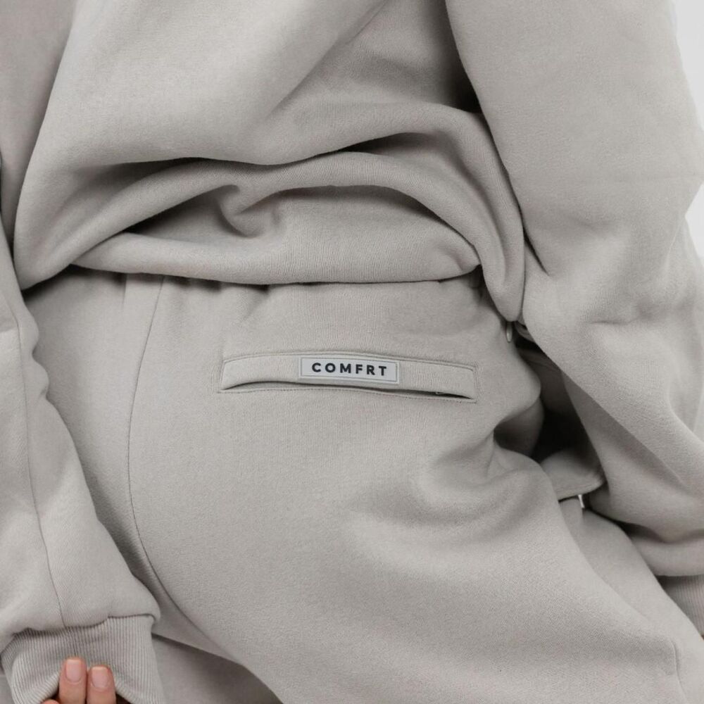 Comfrt Women's Grey and Cream Joggers-tracksuits
